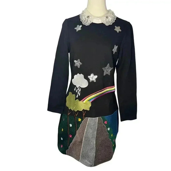 Aofuli Dresses & Skirts - Rainbow Collar Mini Dress